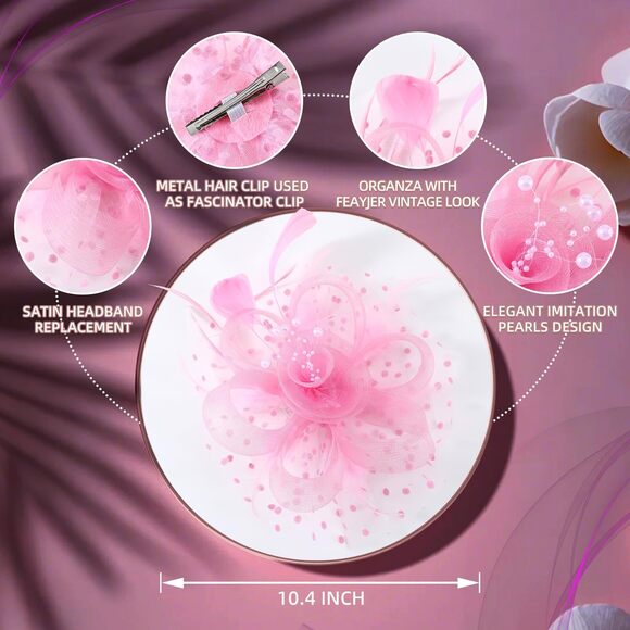 5895 Fascinators Hats For Women Classic Satin Tea Party Headwear Fascinator - Picture 2 of 6